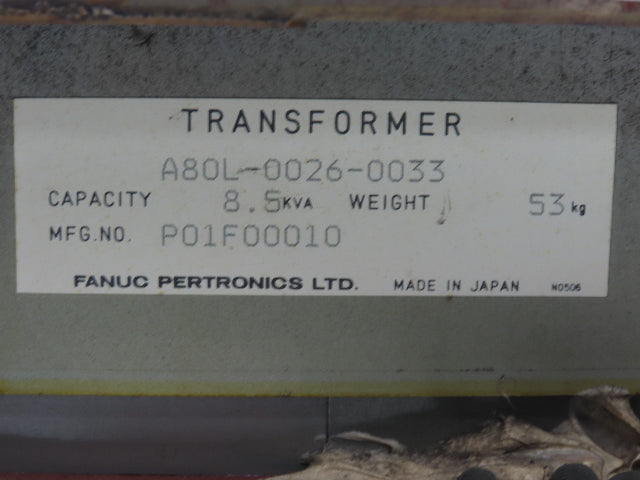 Fanuc A80L-0026-0033 Transformer 8.5kVA 3Ph HV 440-480/500-575 LV 200-230 60Hz