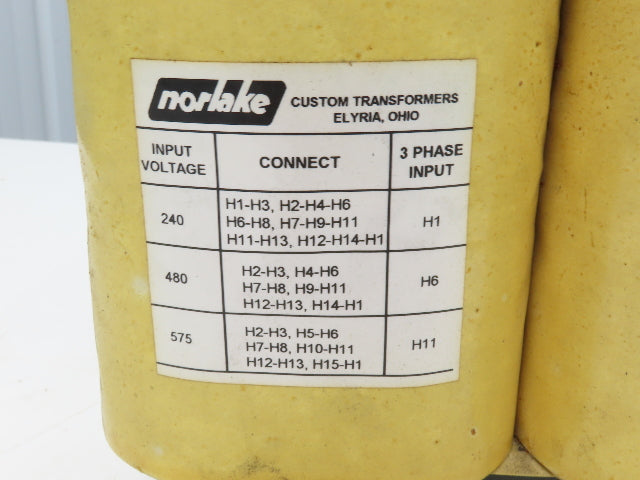 Motoman 132765-3 Stepdown Transformer 4.5kVA 3Ph HV 240/480/575 LV 208