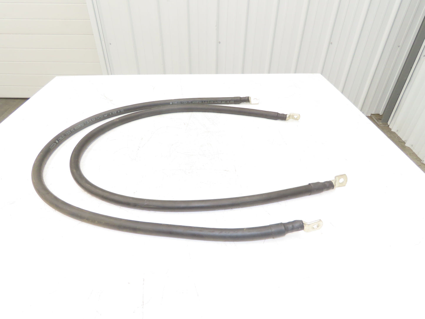 Cable Power Ground Lead 5' 300MCM 150mm² 1000V Crimped Terminal Ends Lot of 2
