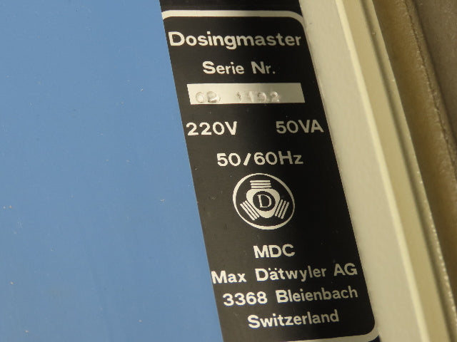 Max Dätwyler Dosingmaster Dosing Pump Controller 220v 50hz 1ph