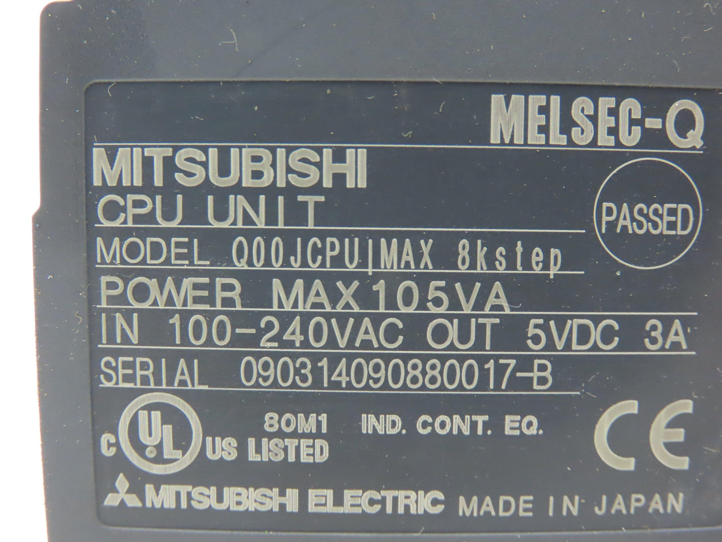 Mitsubishi Q00JCPU PLC Processor CPU 100-240VAC Input 5VDC Output Missing Cover