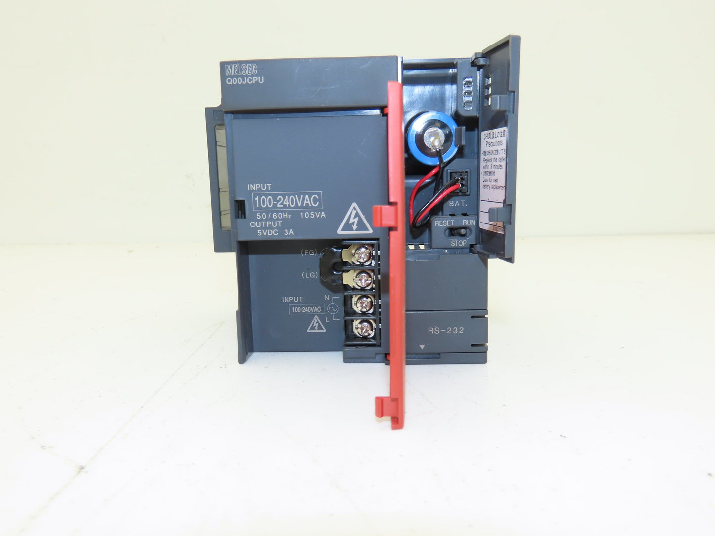 Mitsubishi Q00JCPU PLC Processor CPU 100-240VAC Input 5VDC Output Missing Cover