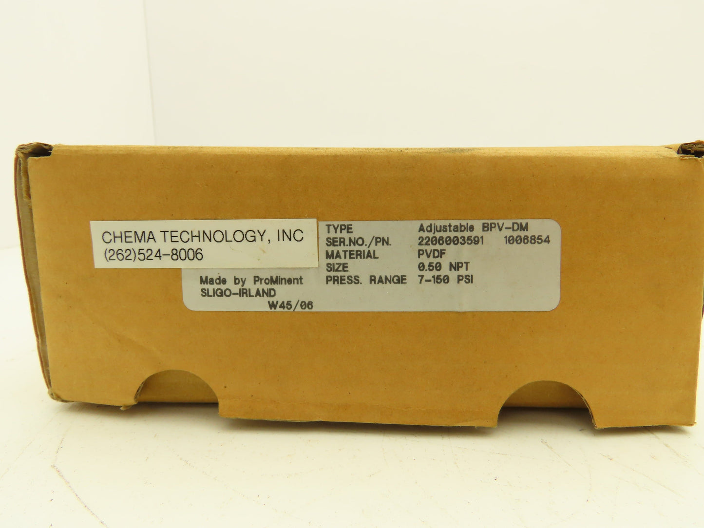 ProMinent BPV-DM Pneumatic Back Pressure Relief Valve 1/2" NPT 145 PSI