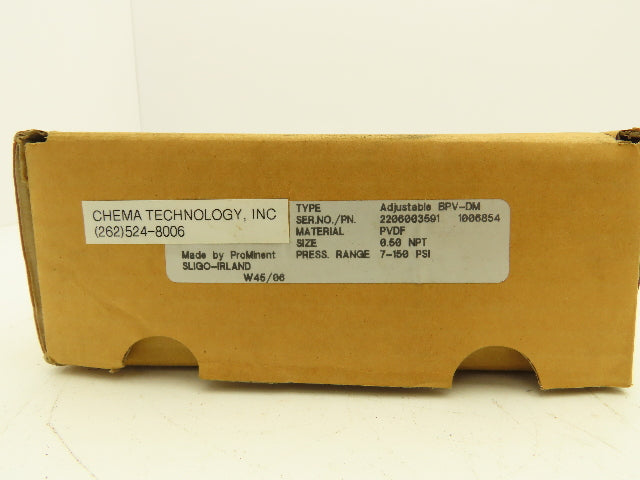 ProMinent BPV-DM Pneumatic Back Pressure Relief Valve 1/2" NPT 145 PSI
