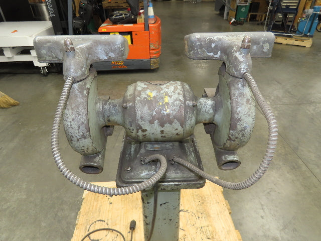 Delta Rockwell Bench Grinder 1960 Vintage Pedestal 1/2 HP 7" 3450 RPM 110V