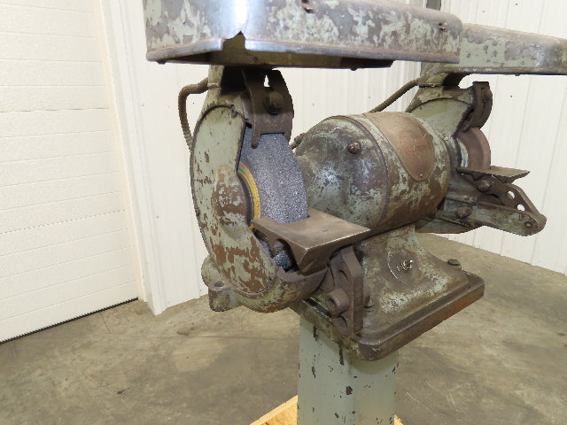 Delta Rockwell Bench Grinder 1960 Vintage Pedestal 1/2 HP 7" 3450 RPM 110V