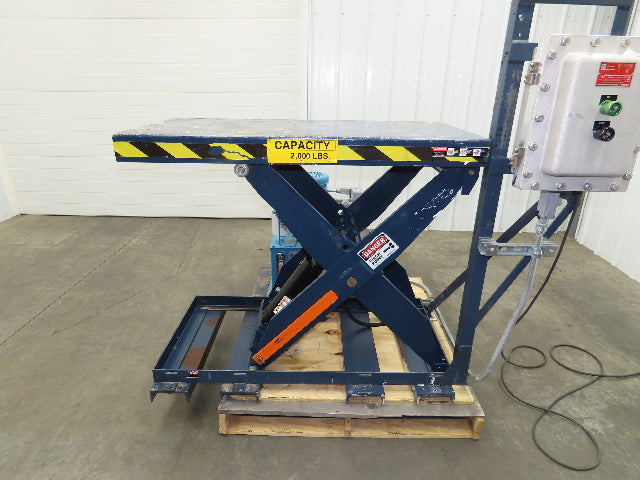 Explosion Proof Hydraulic Scissor Lift Table 2000lb 36" Travel 24x48" Top 1Ph