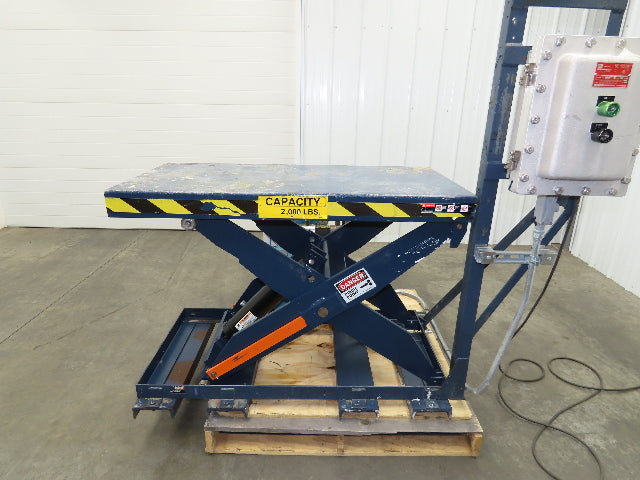 Explosion Proof Hydraulic Scissor Lift Table 2000lb 36" Travel 24x48" Top 1Ph