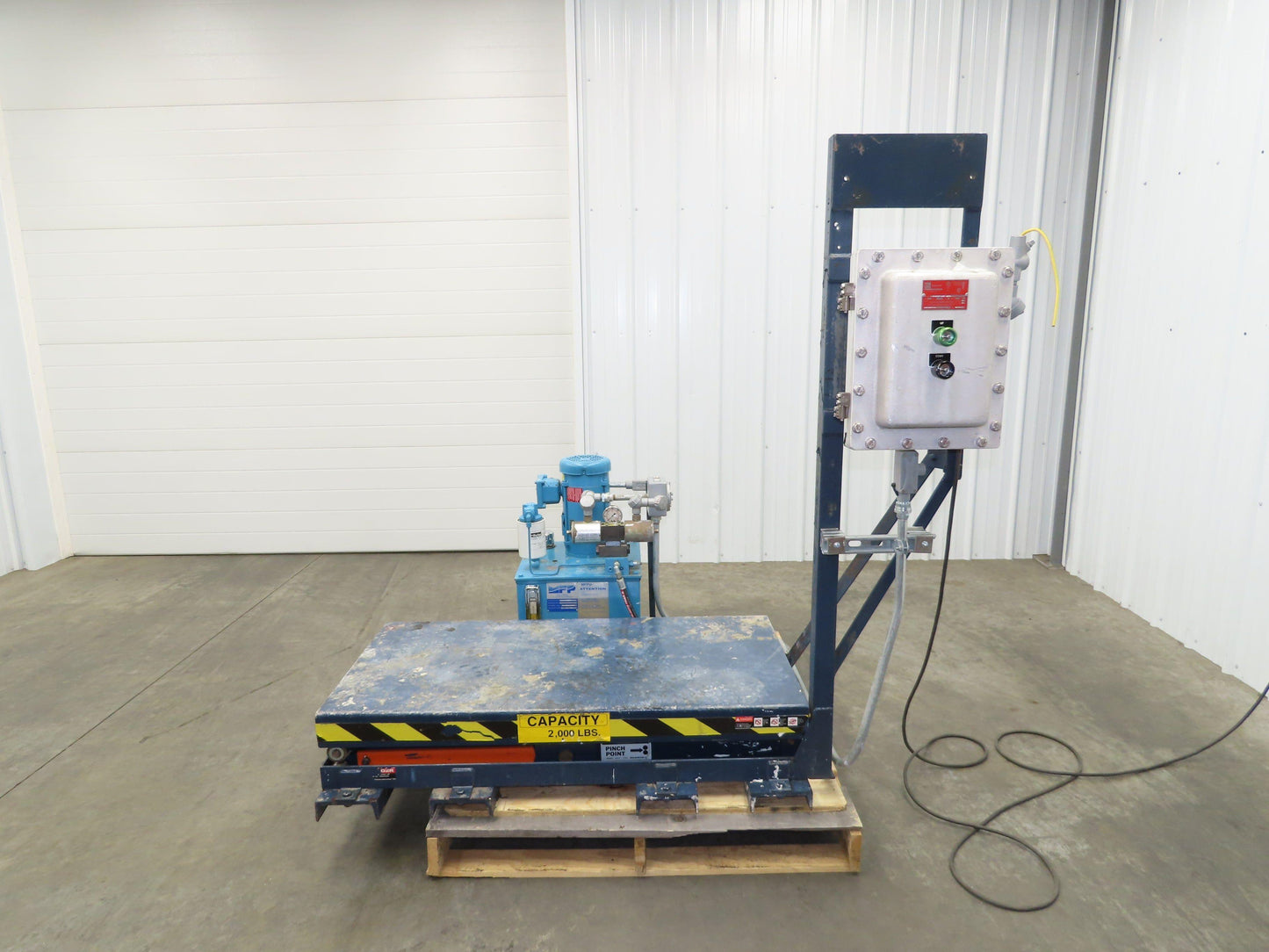 Explosion Proof Hydraulic Scissor Lift Table 2000lb 36" Travel 24x48" Top 1Ph