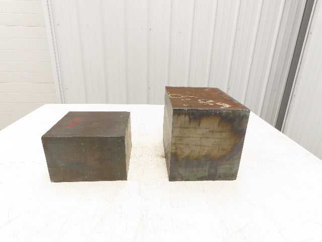 Mild Carbon Steel Flat Stock 7-5/8" x 8-1/4" x 10-1/4" Mixed Lot of 2 Blocks