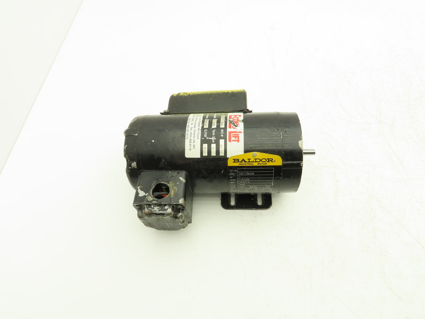 Baldor 33E173W248 AC Motor 1Hp 3450rpm 115/230v 1ph 42CZ TENV