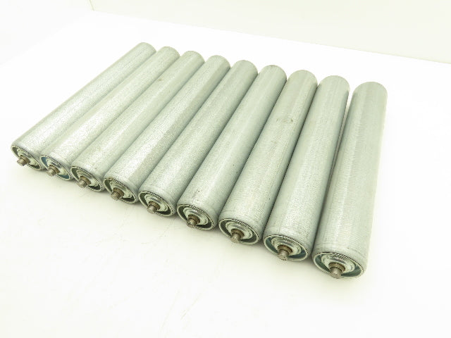 Rulmeca Galvanized Steel Metric Conveyor Roller 60mm Dia 368mm BF Lot of 9