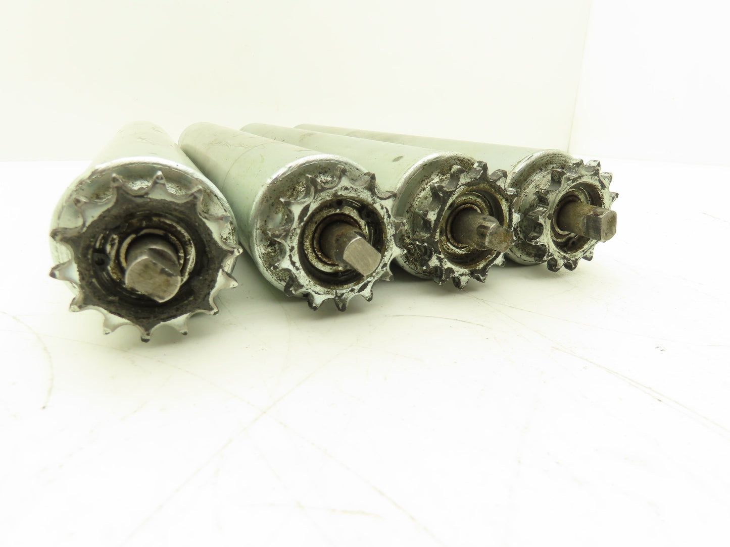 Interroll 3500 Sprocket Drive Conveyor Roller 50mm 1.9" Dia 365mm BF Lot of 4