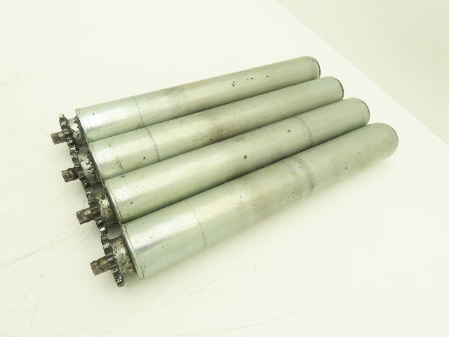 Interroll 3500 Sprocket Drive Conveyor Roller 50mm 1.9" Dia 365mm BF Lot of 4