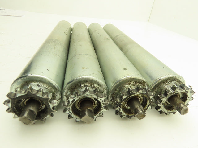 Interroll 3500 Sprocket Drive Conveyor Roller 50mm 1.9" Dia 365mm BF Lot of 4