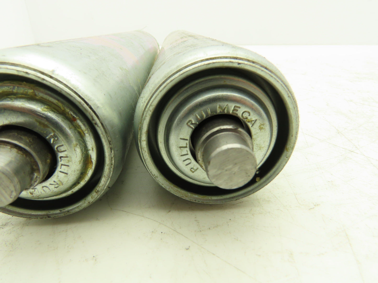 Rulmeca Sprocket Drive Steel Conveyor Roller 50mm Dia 300mm BF Lot of 2