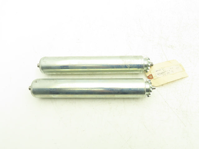 Rulmeca Sprocket Drive Steel Conveyor Roller 50mm Dia 300mm BF Lot of 2
