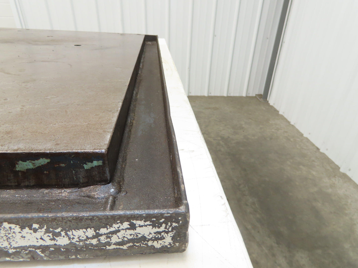 Industrial Vtg Steel Machine Base 30"x40" Top Coolant Oil Trough Welding Table