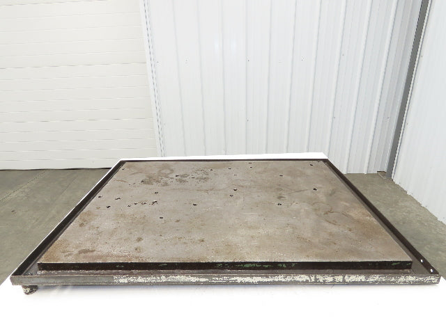 Industrial Vtg Steel Machine Base 30"x40" Top Coolant Oil Trough Welding Table