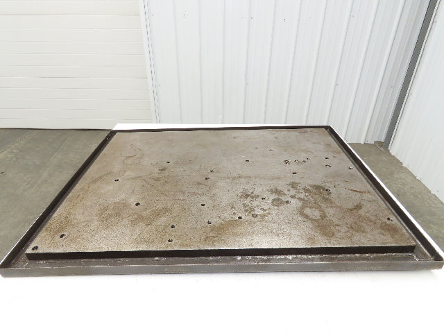 Industrial Vtg Steel Machine Base 30"x40" Top Coolant Oil Trough Welding Table