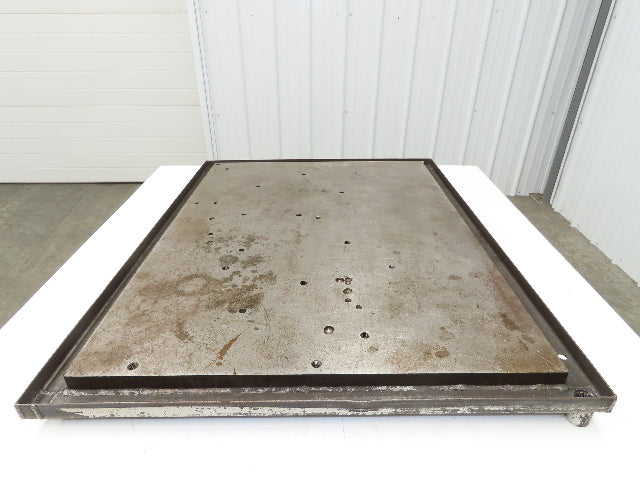 Industrial Vtg Steel Machine Base 30"x40" Top Coolant Oil Trough Welding Table