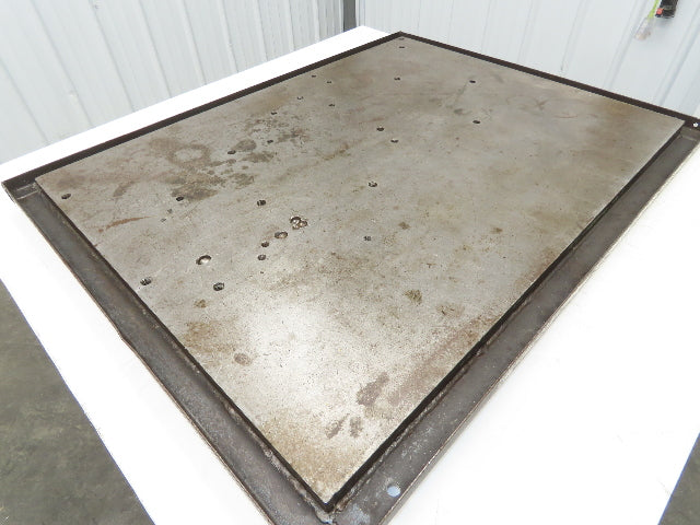 Industrial Vtg Steel Machine Base 30"x40" Top Coolant Oil Trough Welding Table