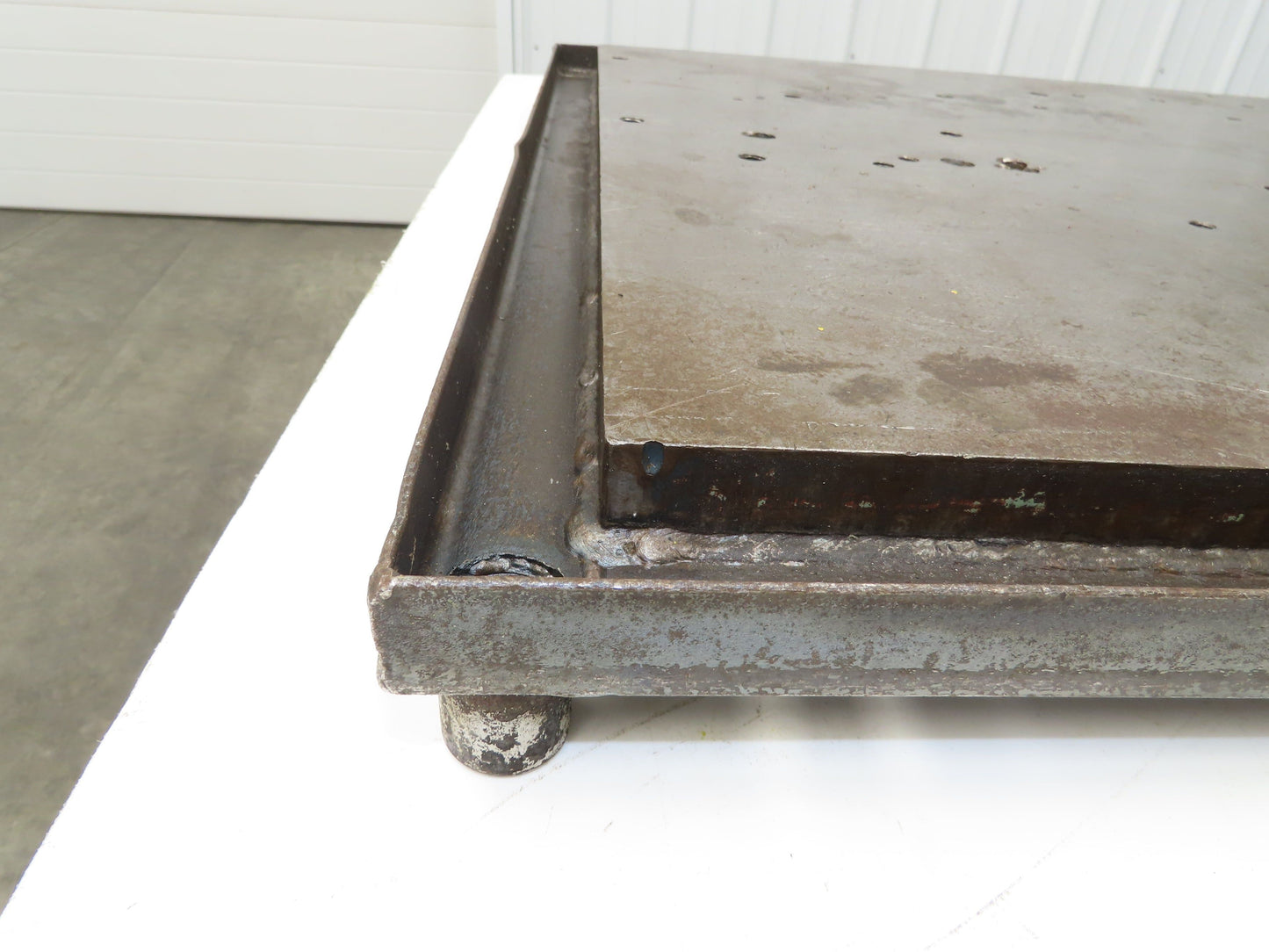 Industrial Vtg Steel Machine Base 30"x40" Top Coolant Oil Trough Welding Table