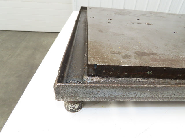 Industrial Vtg Steel Machine Base 30"x40" Top Coolant Oil Trough Welding Table