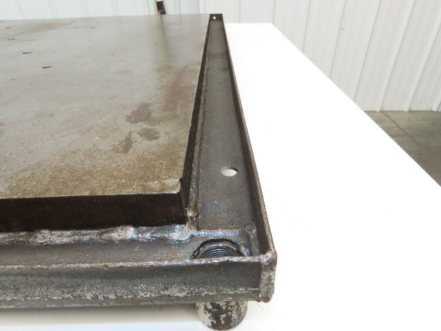 Industrial Vtg Steel Machine Base 30"x40" Top Coolant Oil Trough Welding Table