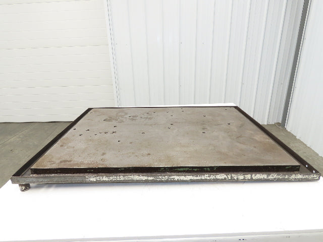 Industrial Vtg Steel Machine Base 30"x40" Top Coolant Oil Trough Welding Table