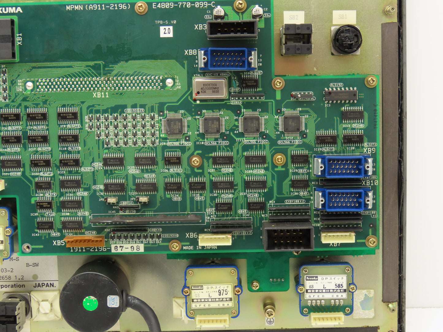 Okuma MPN7000M-S Operator Control Panel E0105-566-103-2