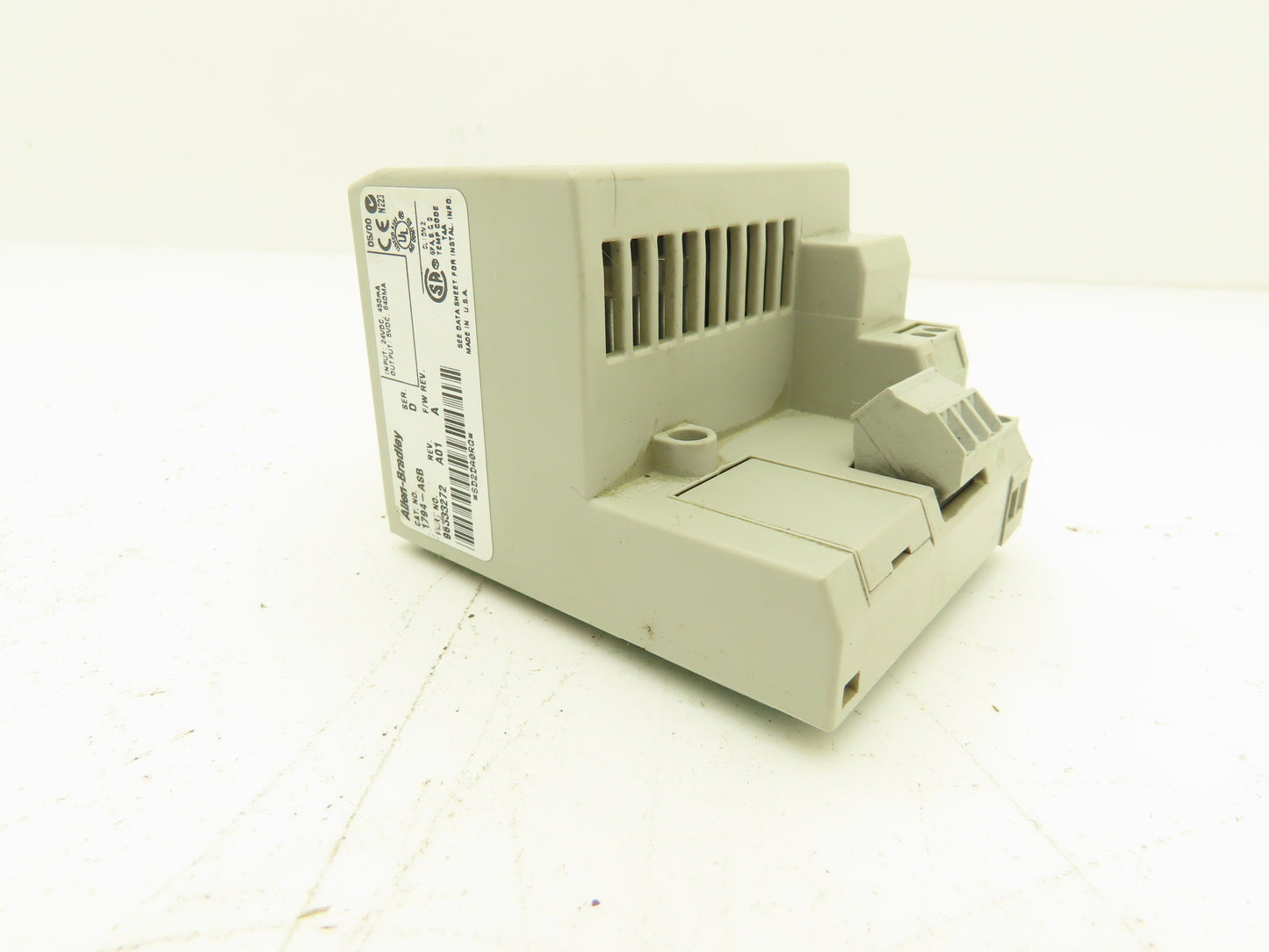 Allen Bradley 1794-ASB Power Supply Ser D Rev A01 F/W Rev A 24VDC In 5VDC Out