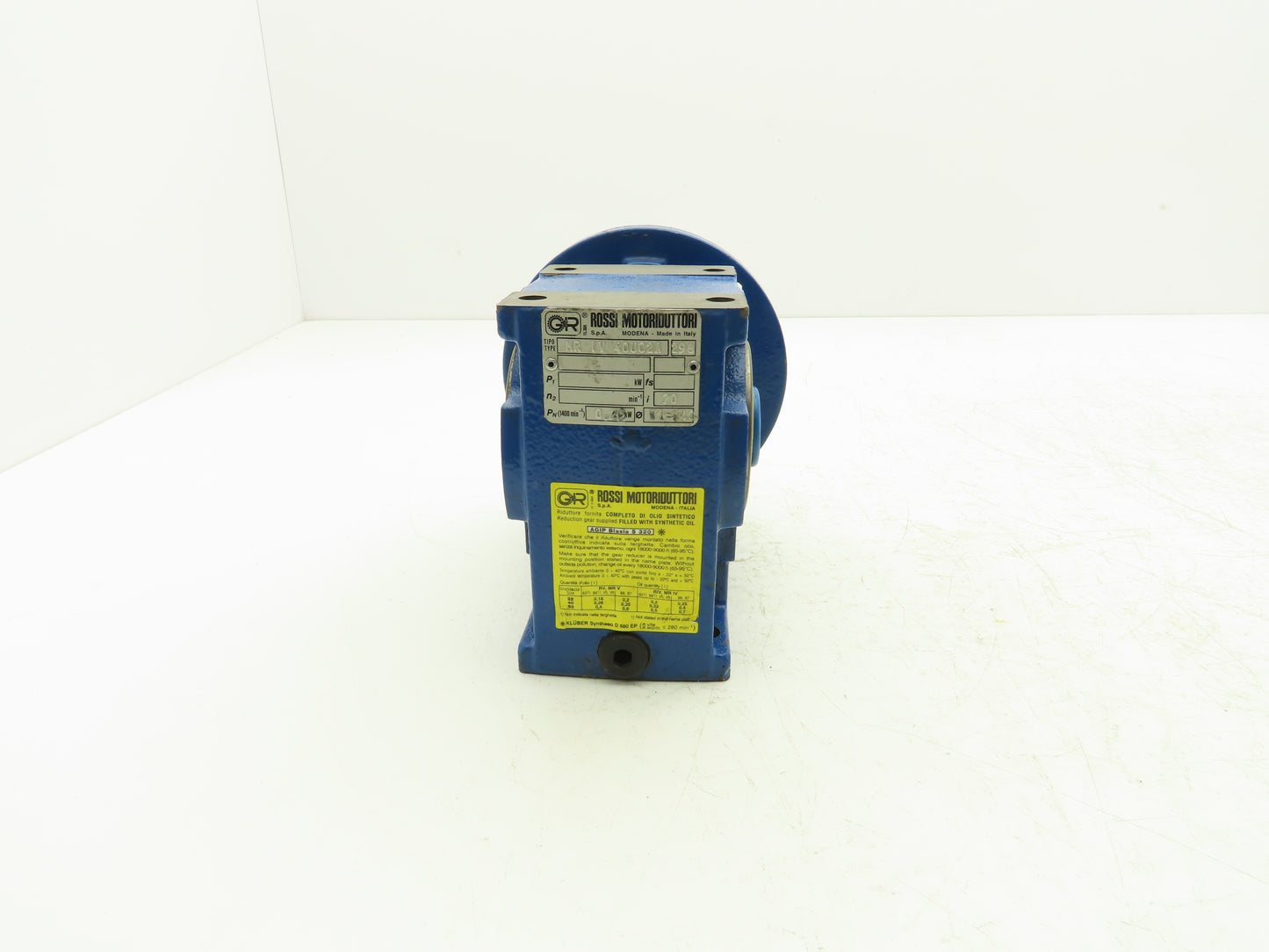 Rossi MR-IV-40-UO2A Worm Gearbox 70:1 Reducer .25kw 20rpm Hollow Shaft IEC 63