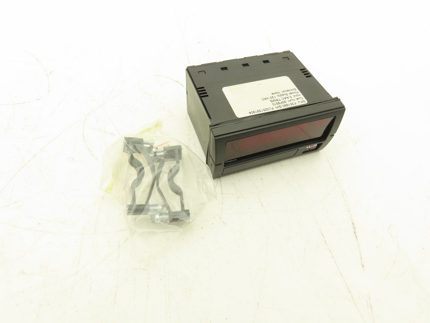 Simpson F351660 Display ACA Panel Meter 120VAC 5 AAC 4-Digit 7-Segment