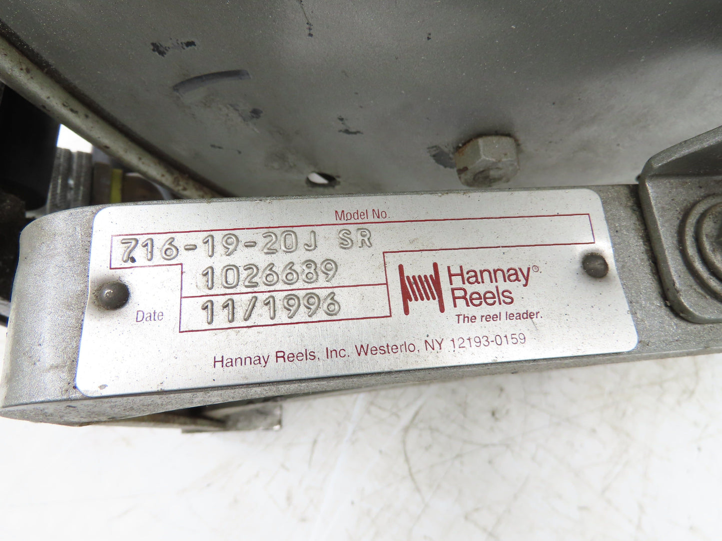Hannay Reels 716-19-20J SR Retractable Industrial Air Hose Reel 1/2" X 41'