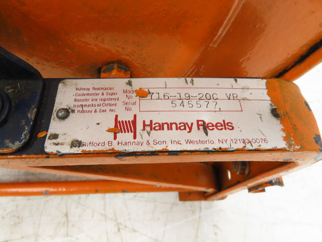 Hannay Reels 716-19-20C VR Retractable Industrial Air Hose Reel 1/2" X 53'