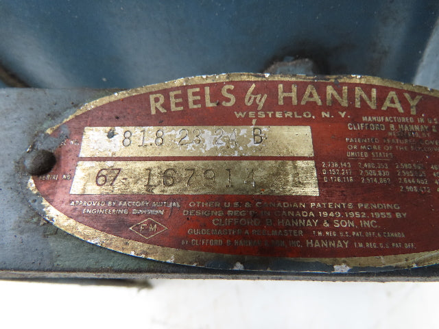 Hannay Reels 818-23-24-B-VR Retractable Industrial Water Hose Reel 1/2" Lot Of 2