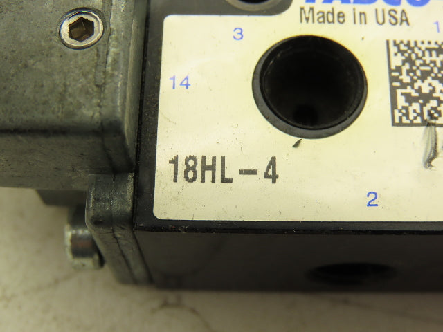 Fabco-Air 18HL-4 4-Way Lever Actuated Pneumatic Air Directional Valve Lot of 2