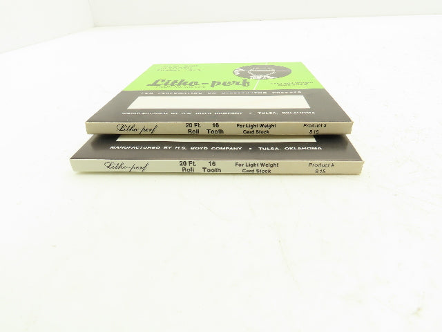 HS Boyd #815 Litho-Perf 20' Roll 16 Tooth Card Side Series Rules Lot of 2