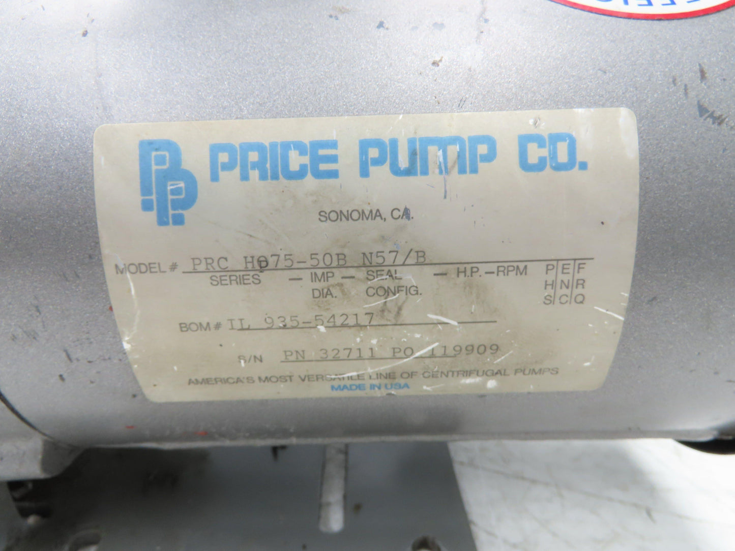 Price Pump PRC HP75-50B Close Coupled Horizontal Centrifugal Pump 20gpm