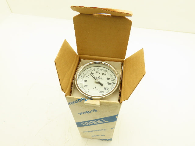 Trend 30 Bimetal Thermometer 3" Dial 0-200°F 1/2" NPT 6" Stem