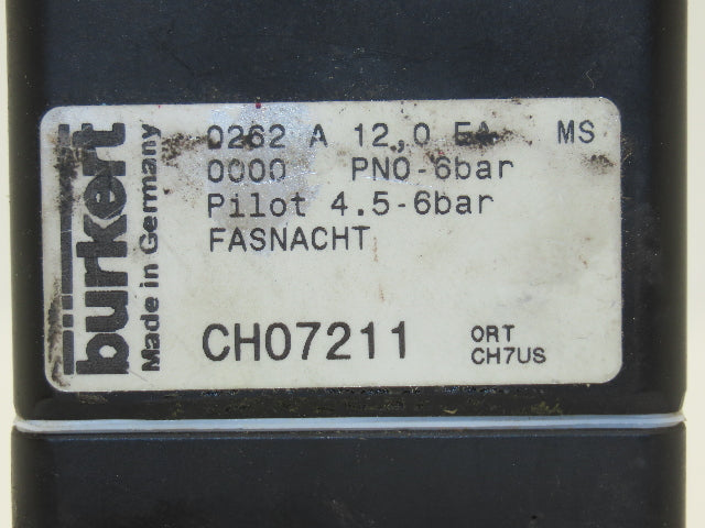 Burkert 262 Pneumatically Operated Valve 2 Position 2 port 0-87psi G 1/2 Only