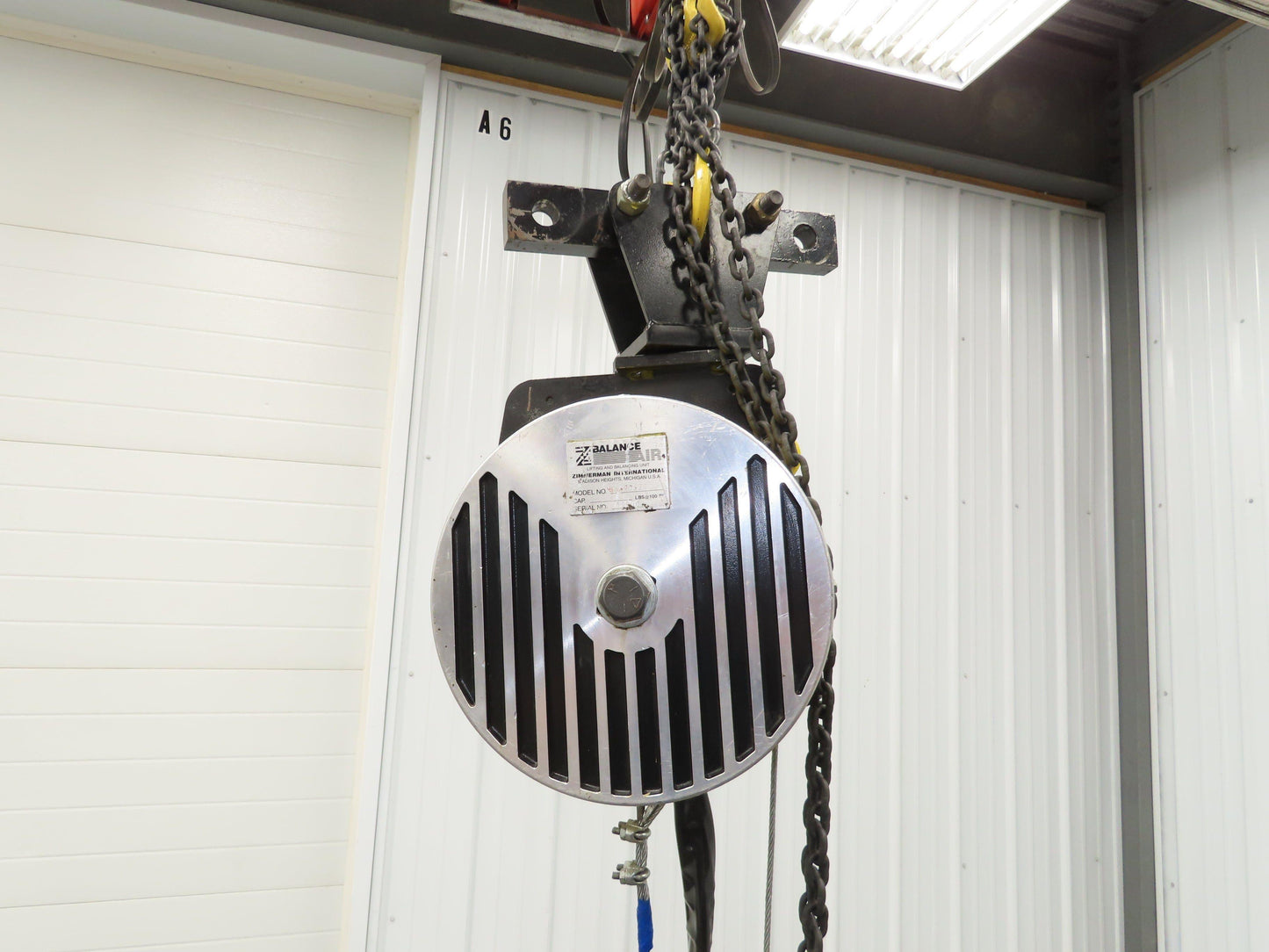 Ingersoll Zimmerman BW020120 Pneumatic Air Balancer 6' Travel 400Lb Swivel Mount