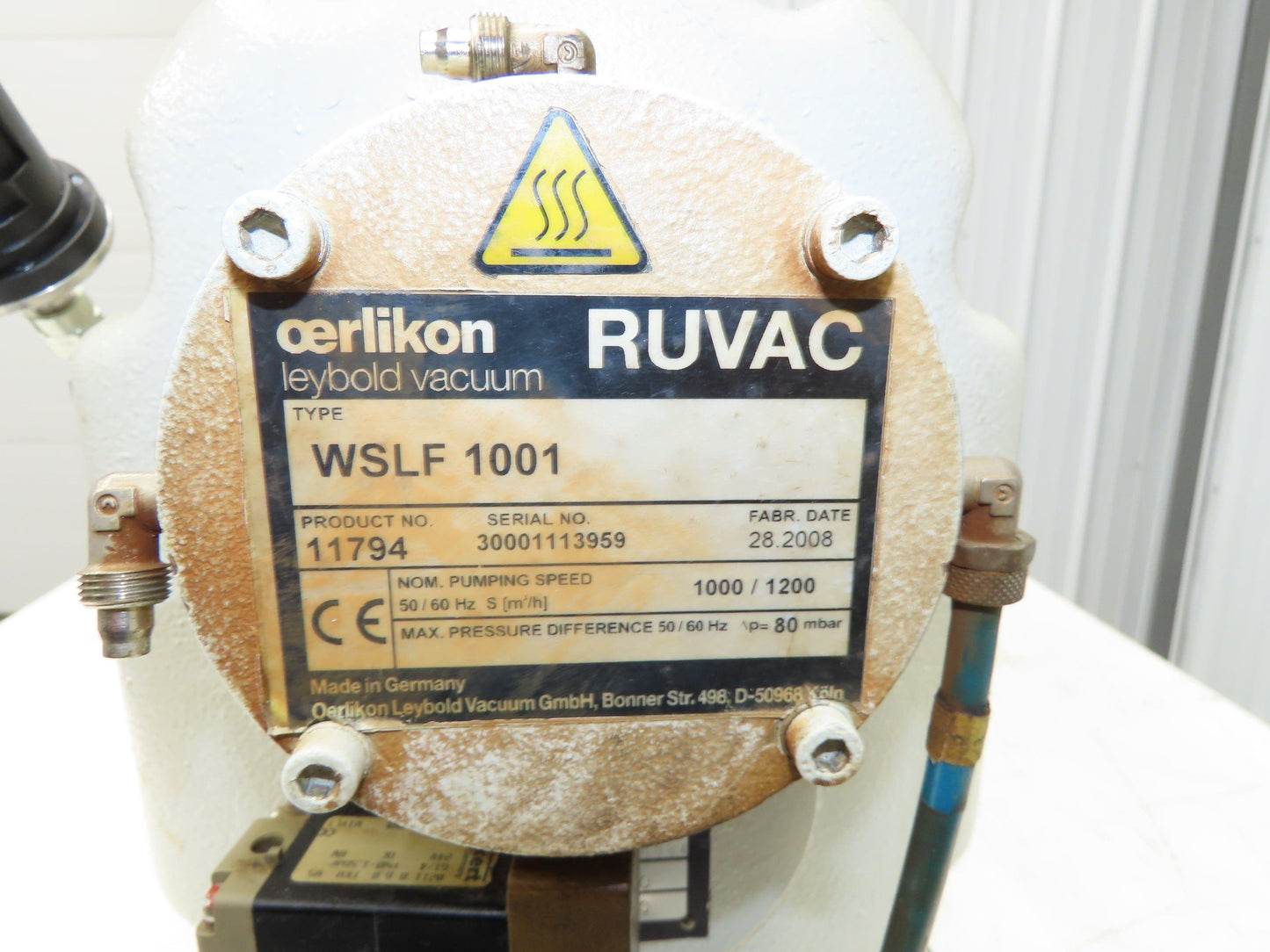 Ruvac WSLF1001 Rotary Lobe Vacuum Pump Blower 230/460V 3Ph 80 mbar 1000 m3/h