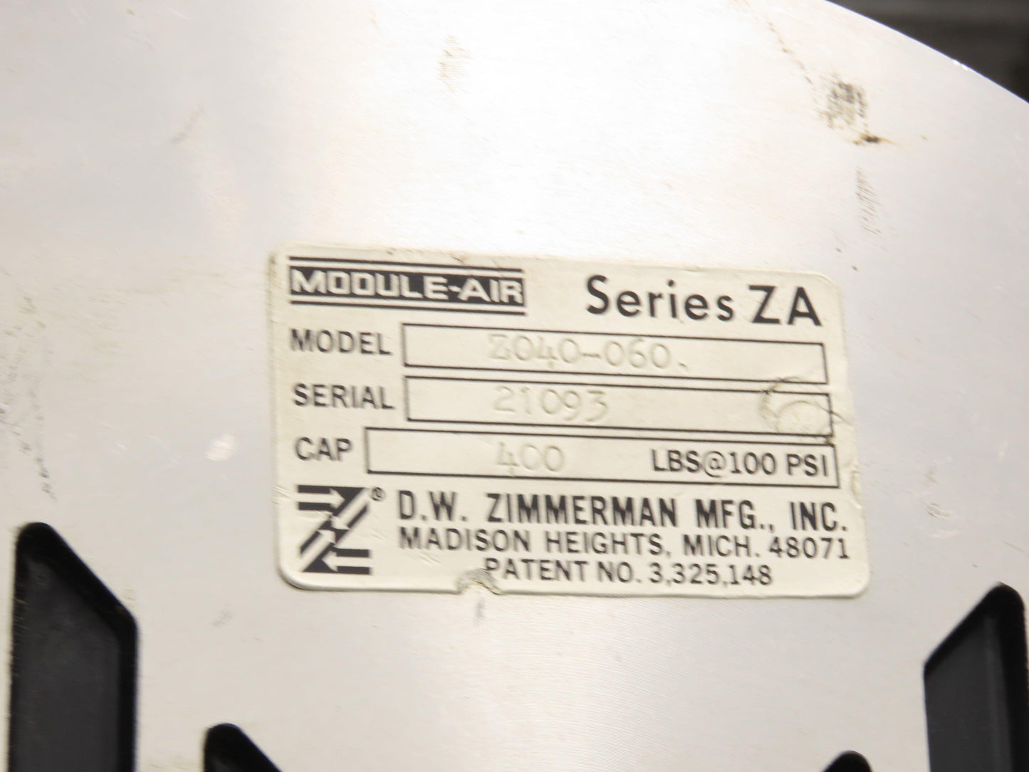 Ingersoll Zimmerman Z040-060 Pneumatic Air Balancer 6' Travel 400Lb w/Load Block