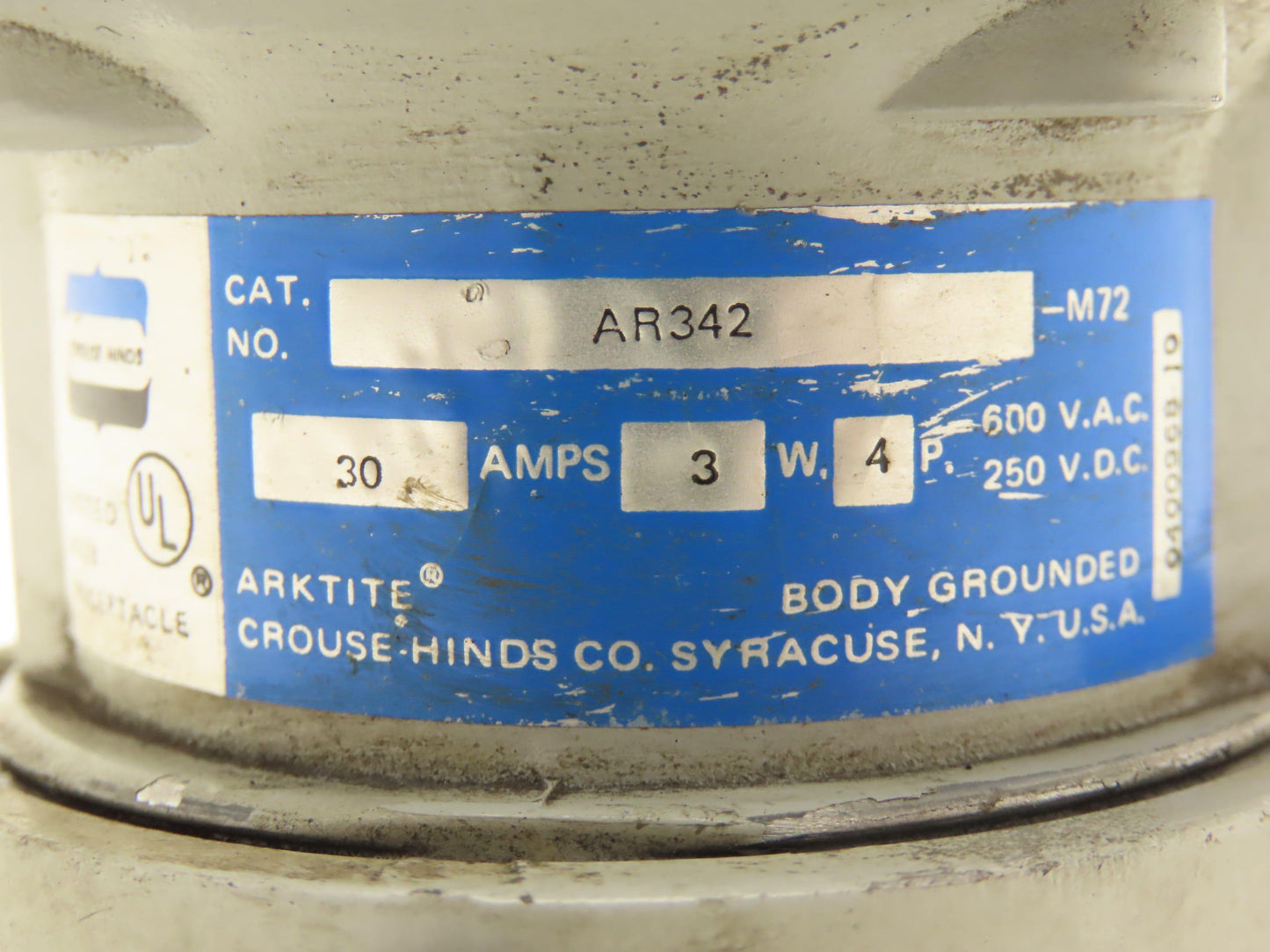 Crouse Hinds AR342 Arktite Receptacle 30A 3w 600VAC Pin Sleave Read Description