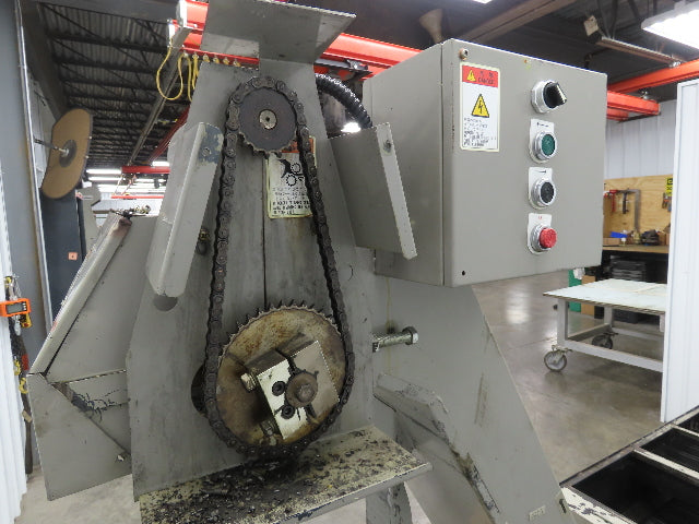 Enomoto CNC Chip Conveyor 16"x 67" Infeed 46-50" Discharge 220V 3PH