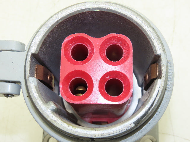 Crouse Hinds AR 1042 Arktite Receptacle 100A 4p 3w 600VAC Pin Missing Poles
