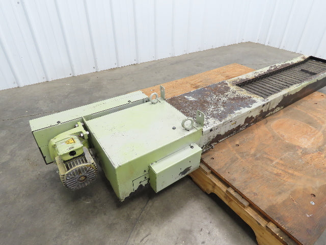 CNC Chip Conveyor 12"x 59" Infeed Low Profile 220V 3PH 82" OAL
