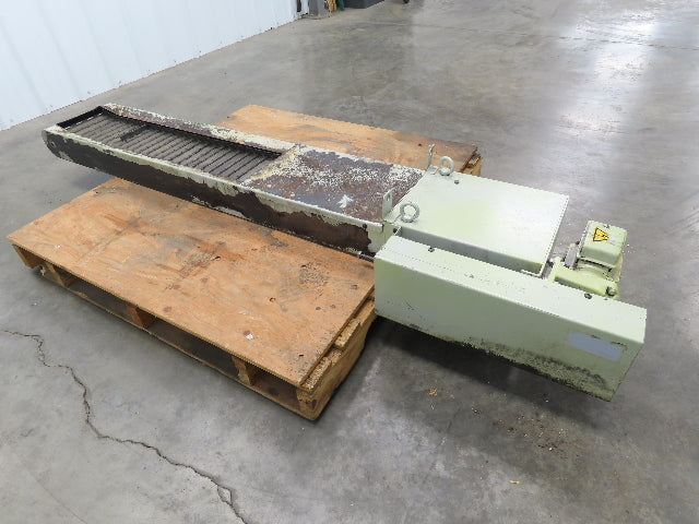 CNC Chip Conveyor 12"x 59" Infeed Low Profile 220V 3PH 82" OAL